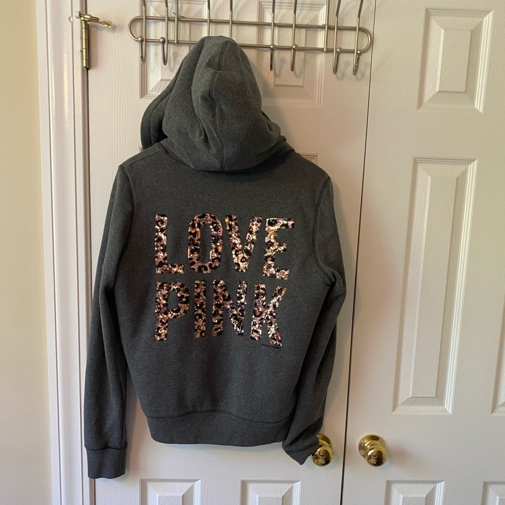 PINK faux fur lined hoodie